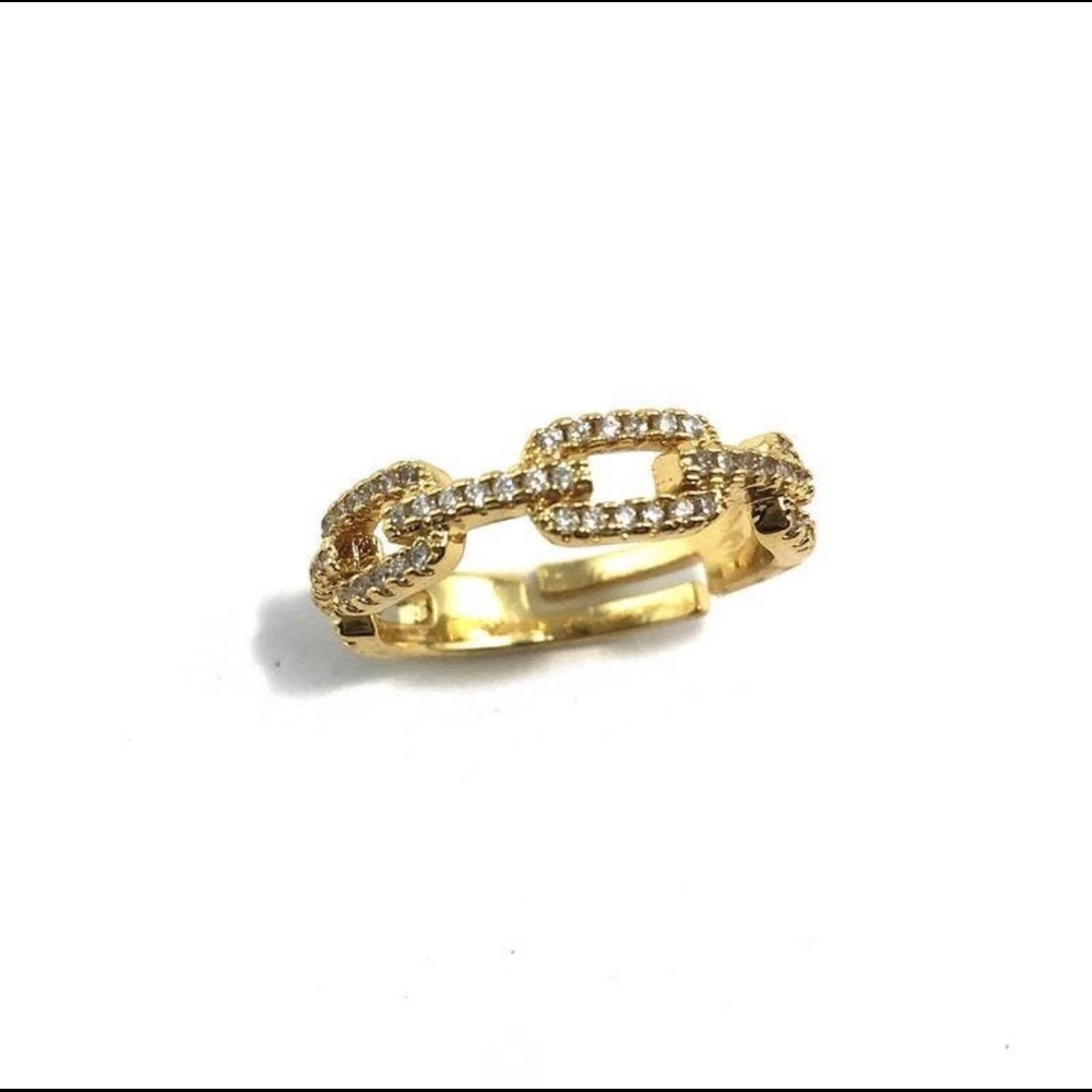 Gold Chain Link Adjustable Ring